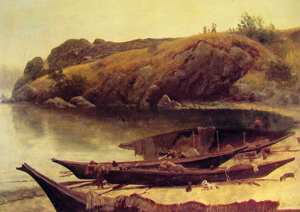 Albert Bierstadt Canoes